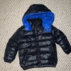 Diesel boys puffer coat size 3T black with royal blue